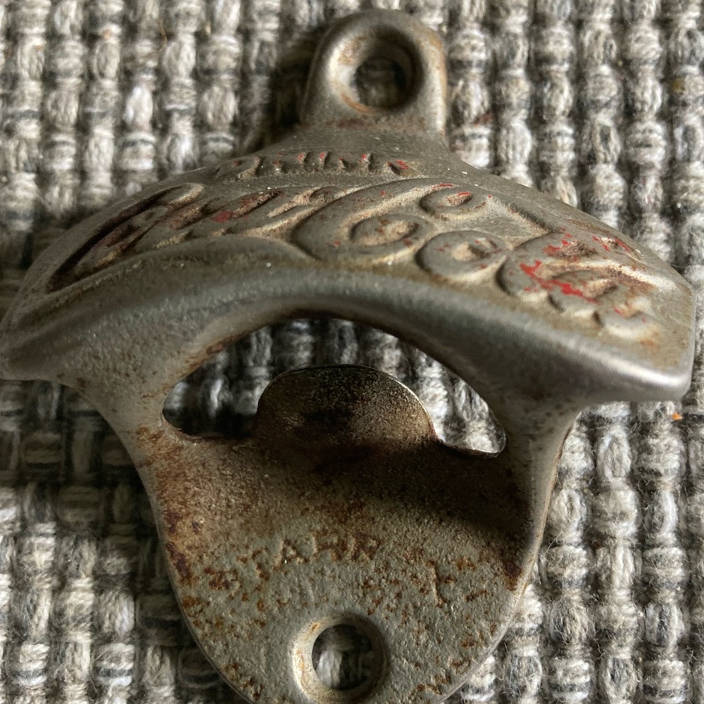 Coca Cola Gray Wall Hook Bottle Opener Vintage Decor